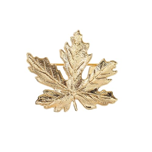 Vintage Maple Leaf Brooch for Women Men Fall Leaf Flower Gold Metal Statement Brooches Badges Elegant Clothing Scarves Shawl Accessories Boutonniere Wedding Party Thanksgiving Lapel Pin Autumn Jewelry