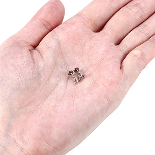 Peaklink 16G Crystal Trinity Labret Titanium Internally Threaded Earring Helix Tragus Cartilage Ear Piercing Body Jewelery 10Mm #TOP2