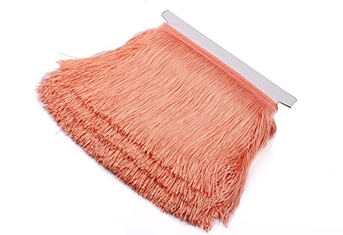 YYCRAFT 10 Yards 6 Inch Wide Tassel Curtain Fringe Trim by the Yard for DIY Sewing Crafts Clothing Curtains Decoration-Peach