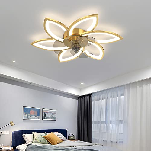 Ventilateur de plafond moderne avec lumière lustre salle à manger ventilateur silencieux DC