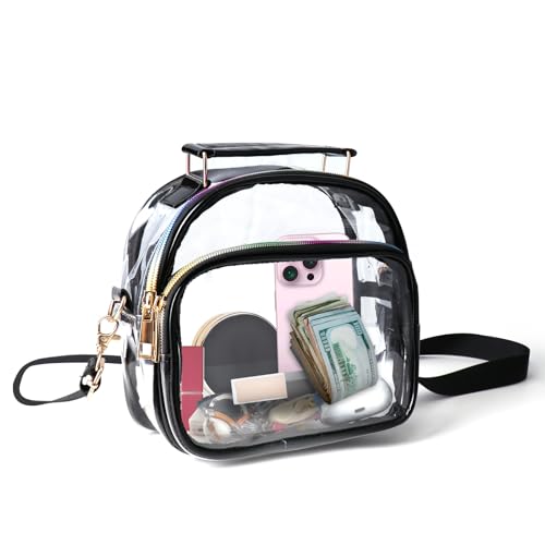 Gitohoni Clear Crossbody Bag Stadium Approved for Women - Clear Concert Bag with Adjustable Shoulder Strap Clear Purse for Stadium Events Sports Festivals