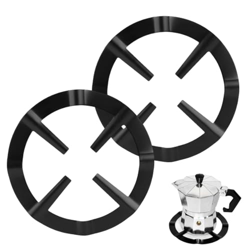 YUVKIN 2 Pièces Plaque de Cuisinière à Gaz, Support pour Cafetière Moka, Adaptateur Gaz Réducteur pour Cuisinière à Gaz Cuisine (Noir)