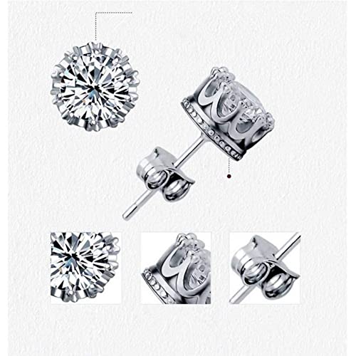 Boucles d'oreilles argent 925 d'exception avec couronne en cristal