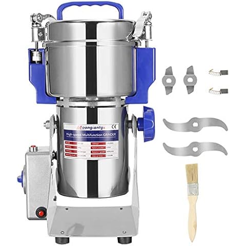 Moongiantgo 400g Elektrische Getreidemühle 50-300 Mesh Gewürzmühle, Edelstahl & 1800W 28000RPM Handelsmotor Cover