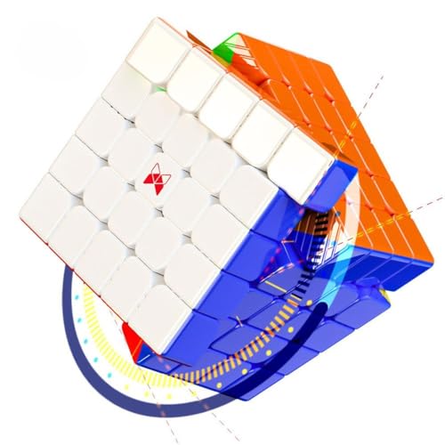 Image of QiYi X-Man Hong 5x5 Magnetic Speed Cube | Ball-Core, UV Coated & Core Positioning | 61mm Lightweight 128g Flagship Professional 5x5x5 Puzzle