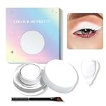 White Matte Eyeshadow – Highly Pigmented & Long-Lasting – Smooth, Blendable Texture with Brush for Daily Wear or Cosplay Makeup | Multi-Functional Gel Eyeliner – Brow Pomade, Hair Dye & Body Paint