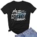 Women's Country Music Tee Rock Band T Shirts Retro Rock Music Pattern Tee Tops Round Neck Short Sleeved T Shirt (Medium, Black1)