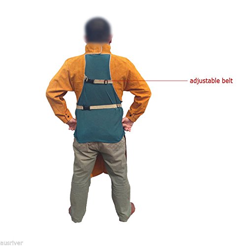 image for NUZAMAS Welding Apron Anti-flame Cowhide Long Coat Protective Clothing