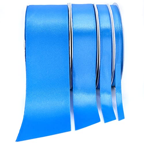 Stuffvisor Blue Satin Ribbon, 1 Inch X 50 Yards, Double Face Solid Color Ribbon Roll, 100% Polyester Ribbon For Gift Wrapping, Crafts, Hair And Multiple Decorations #TOP1