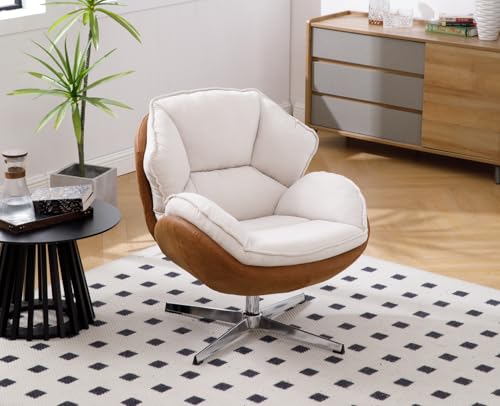 Sillón Moderno Plegable Chenille Beige miniatura 3