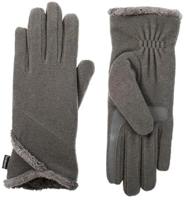 isotoner Women's SmartDri Fleece Gloves W/Overlap Wrist (Microluxe) One Size Heather - A30749 image 2