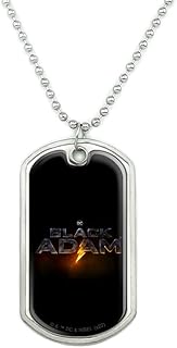 GRAPHICS & MORE Black Adam Logo Military Dog Tag Pendant Necklace with Chain