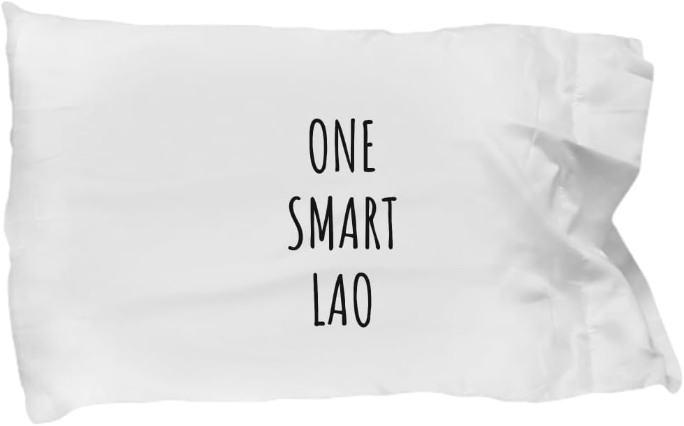 EzGift One Smart Lao Pillowcase Funny Laos Gift Idea for Clever Men Intelligent Women Geek Quote Gag Joke Pillow Cover Case 20x30