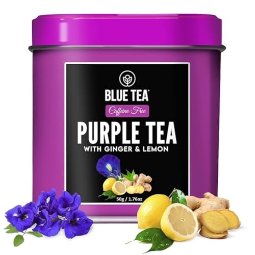 Image of BLUE TEA - Purple Tea - 1.76 Oz (120+ Cups) Loose | Butterfly Pea Flower | Antioxidant Rich | Flower Based - Detox Tea - Non-Bitter - Herbal Tea - Caffeine Free | Tin Packed
