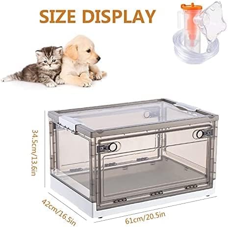 KRASS Atomization Box, Animal Oxygen ICU Cage for Dogs and Cats, Large Pet Daycare for Treatment, Respiratory Cough Nebulization Box,88L,Collector88