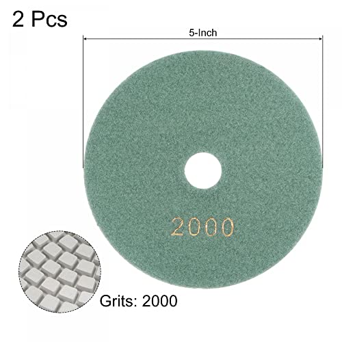 Image of uxcell Diamond Polishing Pad 5-Inch 2000 Grits Wet /Dry Grinding for Stone Concrete Marble Countertop Floor 2pcs