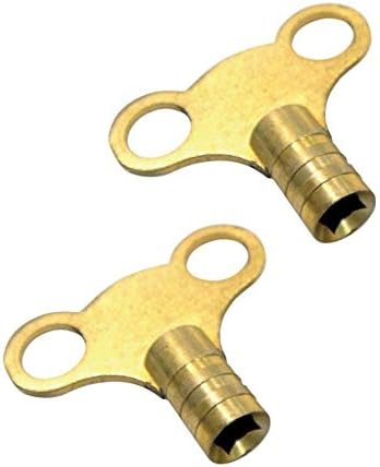 2 Brass Radiator Keys - Rad Bleed Vent Air Lock Key Plumbers Valve Key