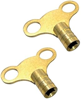 2 Brass Radiator Keys - Rad Bleed Vent Air Lock Key Plumbers Valve Key