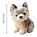 MOTOULAX 18CM Husky Plush Toys Simulation Pet Dog Stuffed Plush Toy Multipurpose Lovely Puppy Stuffed Doll for Birthday Gift Christmas New Year (Grey)