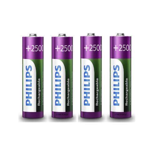 Pilha Recarregavel Philips Aa De 2500Mah 4 Unidades 1.2V