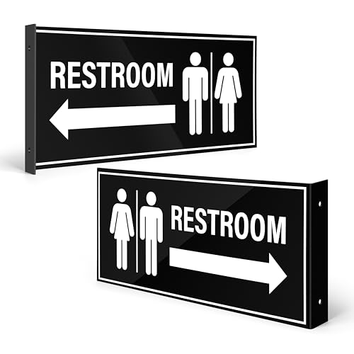 Plaque pour toilettes fléchée pour éviter les erreurs de direction des clients dans votre local
