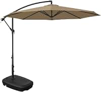 Kit Ombrelone Lateral Suspenso 3m Kauai + Base 55 Litros Piscina Jardim