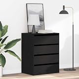 RMIHSJG Cassettiera nera 60 x 41 x 76 cm, in legno con più cassetti, design moderno per camera da letto