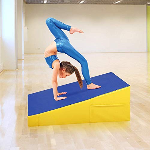 Veenshop Incline Wedge Ramp Gymnastics Mat Blue + Yellow #TOP4