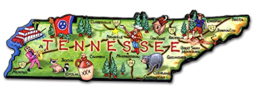 Imán Decorativo Estado Tennessee 6 pulgadas Verde