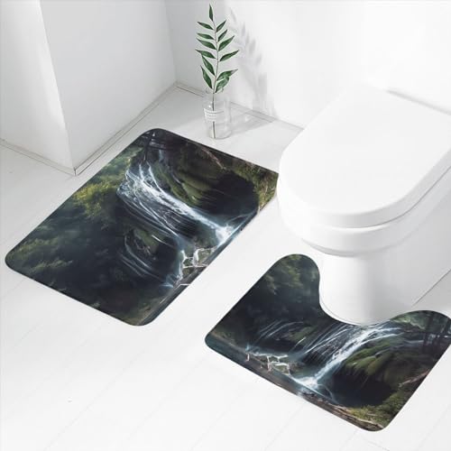 Tapis de bain cascade doux pour sortie de douche moderne | Noir - 4