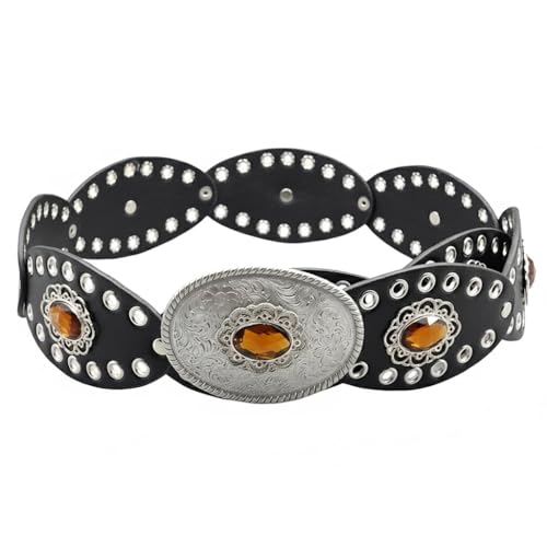 Ceinture western large ajustée pour marquer la taille avec boucle strass