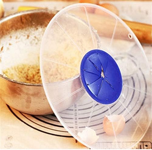 Sevenfly Silicone Cover Splash Cooking Guard Mixing Bowl Splatter Screen Baking Mixing Bowl Guard Covers Pots Shields(Blue + White)