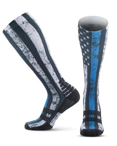 MudGear First Responder Blue Line Compression Socks, S/M
