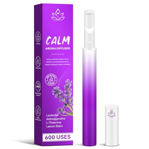 Calm Aroma Inhaler Pen | Natural Herbal Sensory Stick | Soothing Aroma for Mindful Moments | Up to 600 Uses (Purple)
