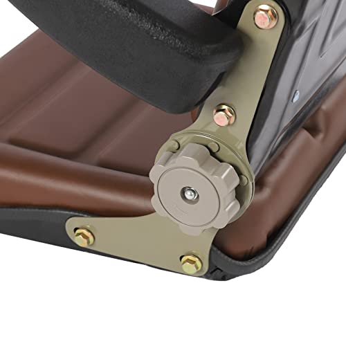 RustyVioum Universal Lawn Mower Seat, High Back Mower Seat Tractor Seat w/Adjustable Backrest (± 50 ° Front and Rear) & Adjustable Armrests, Lawn Mower Seat Replacement, Brown - Thumbnail 6