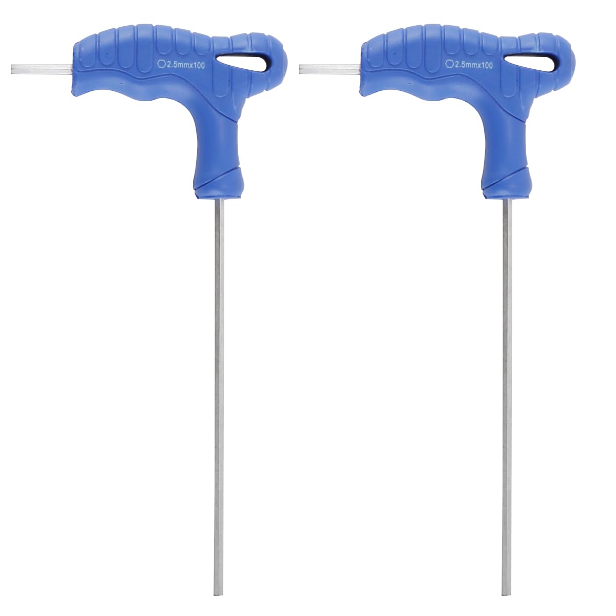 Enwye 2Pcs 2.5mm Hex Key T-Handle, T Bar Dual End Wrench Spanner Allen Key for Home Repair and Mechanical Maintenance Metric CR-V Steel