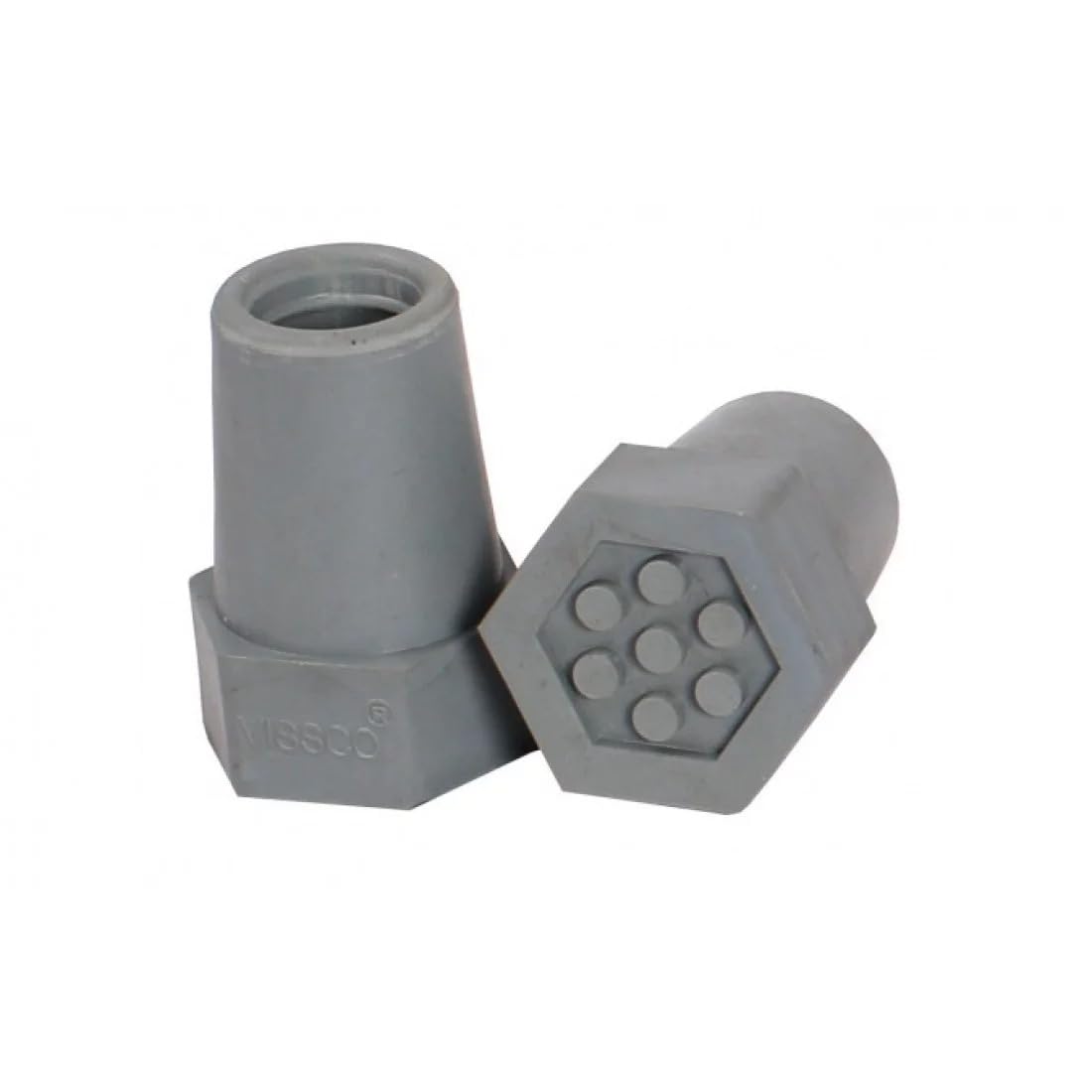 Rubber Tips For Crutches Grey Hexagonal Design With Anti-Slip Dots Single Piece Replacement Durable Walking Aid For Mobility Support-image-9