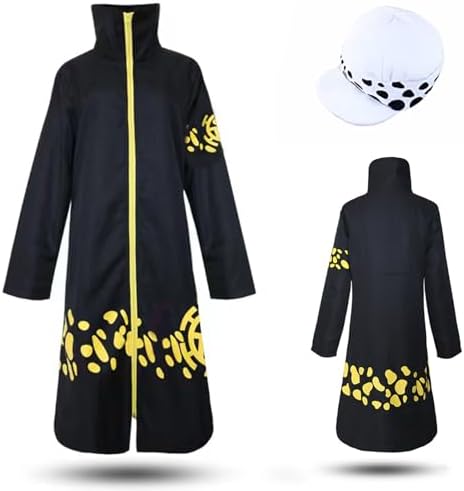 Colonghsou Anime Cosplay Costume Cloak Hat Surgeon Uniform Coat Halloween Costumes for Men Medium