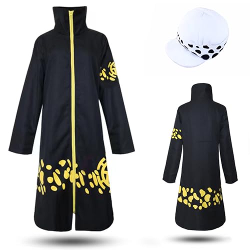 Colonghsou Anime Cosplay Costume Cloak Hat Surgeon Uniform Coat Halloween Costumes for Men Small