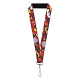 Lanyard Cars Lightning McQueen Icon Blocks Collage Charcoal Multi