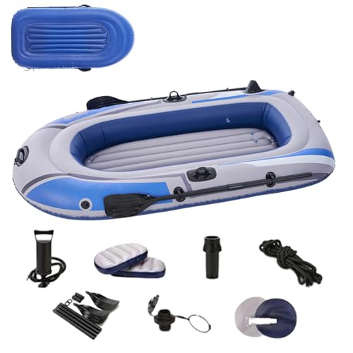 balsa inflable, kayak inflable,Barco hinchable con cerraduras para remos, incluye asiento de paleta, bomba de aire manual - Kayak para pescadores de alta resistencia, balsa de pesca inflable antifugas