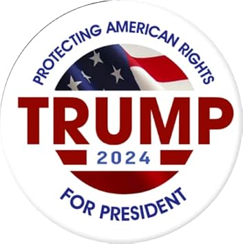 Trump 2024 Save America Set of 8 Buttons 2.25 inch pins, Red, White and Blue