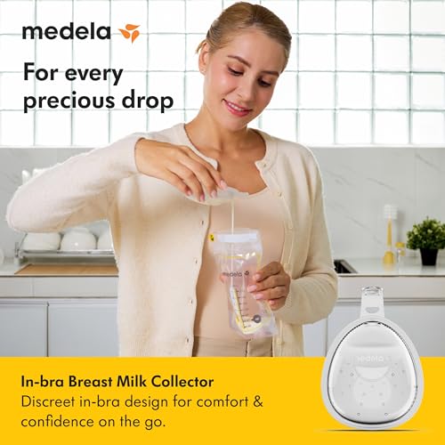 Image of Medela in-Bra Breast Milk Collector, Leak-Proof Wearable Design with Flexible Plug, Anatomic Shape, Made Without BPA, Easy to Clean & Dishwasher Safe, 30 mL Capacity