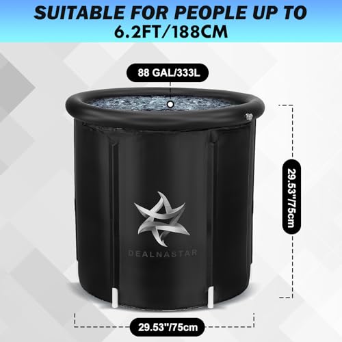 Baño de hielo para adultos y bañera fría inflable portátil de 88 galones para jardín 4