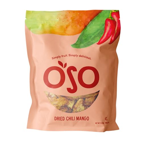Oso Snacks Dried Chili Mango. No Sugar Added, 100% fruit.