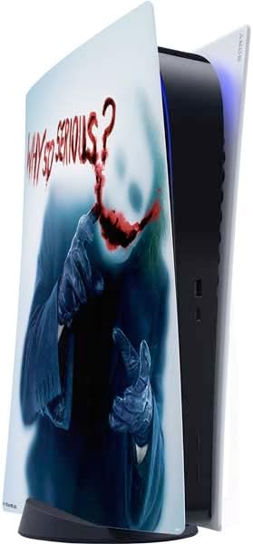 Skinit Decal Gaming Skin Compatible with PS5 Digital Edition Console - Officially Licensed The Dark Knight Why So Serious Design