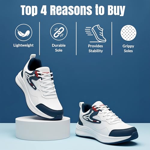 Image of BRUTON Dash-X Men's Running Shoes | Lightweight Sports Shoes for Men | Comfortable Walking Jogging Gym Shoes | Breathable Lace-Up Training Footwear