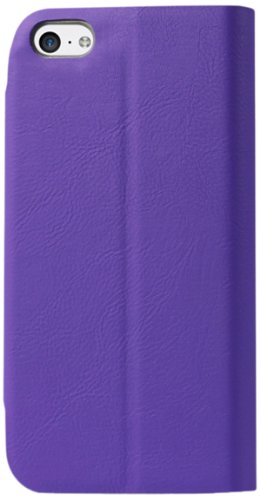 Reiko Magnet Flip Smooth Leather Case For Apple Iphone 5C - Retail Packaging - Purple #TOP9