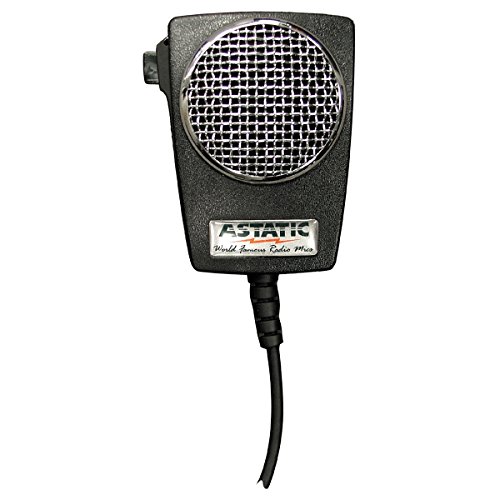Microphone Astatic D104-M6 boîtier noir avec préamplificateur réglable et câble