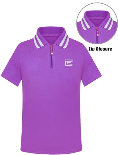 EXARUS Girls' Golf Polo Tennis Shirts Sleeveless Kids V-Neck Equestrian Tank Tops UPF 50+ Quick Dry Golf Clothes3